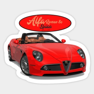 ALFA ROMEO 8C SPIDER Red Sticker